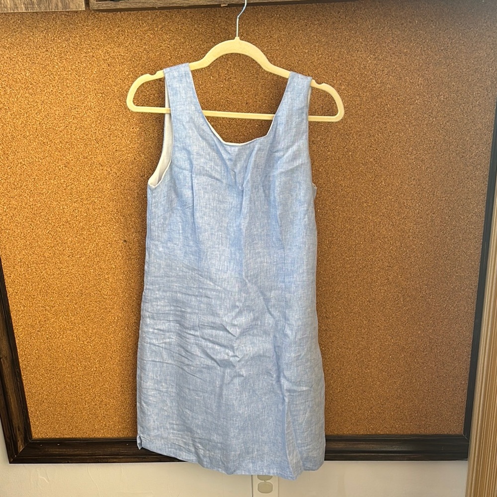 Blue Sleeveless Sheath Midi Dress for Work